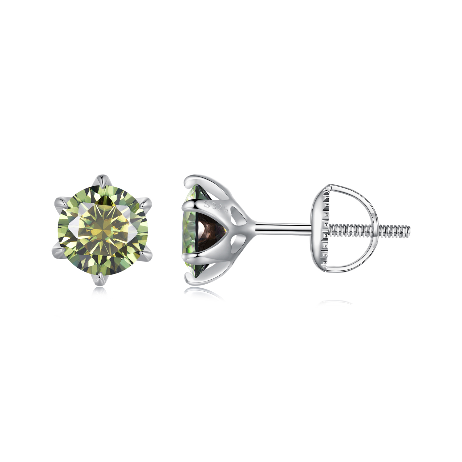 pandora style emerald moissanite stud earrings mse025 lgn