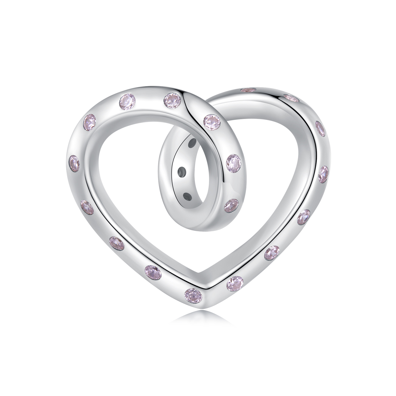 pandora style entangled heart charm bsc928
