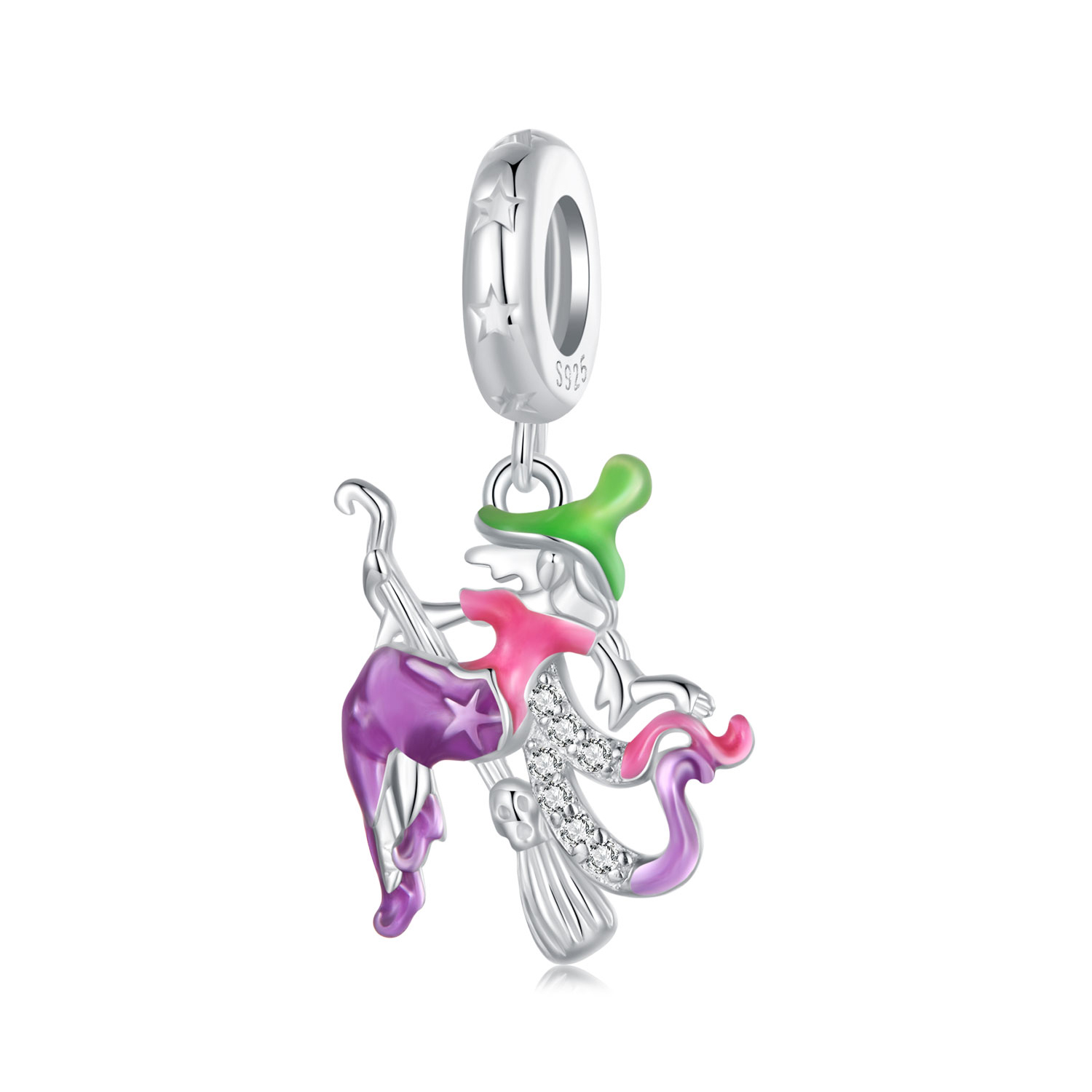 pandora style glow in the dark witch dangle scc2608