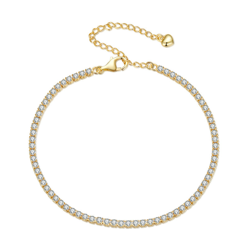pandora style golden exquisite zircon chain bracelet bsb097 b