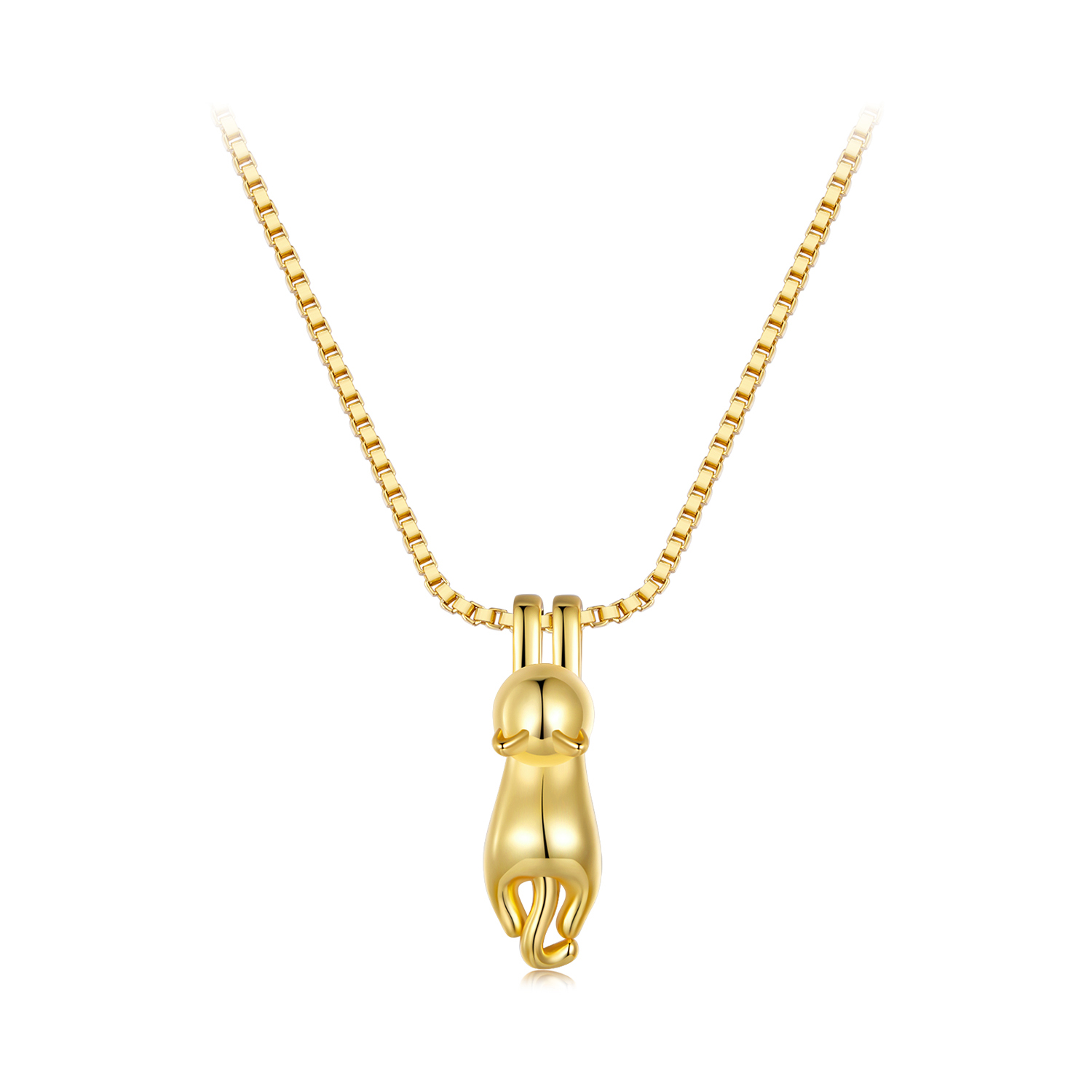 pandora style golden kitten necklace scn032 b
