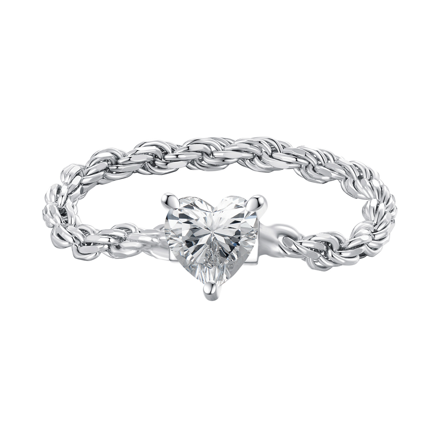 pandora style heart chain ring bsr410