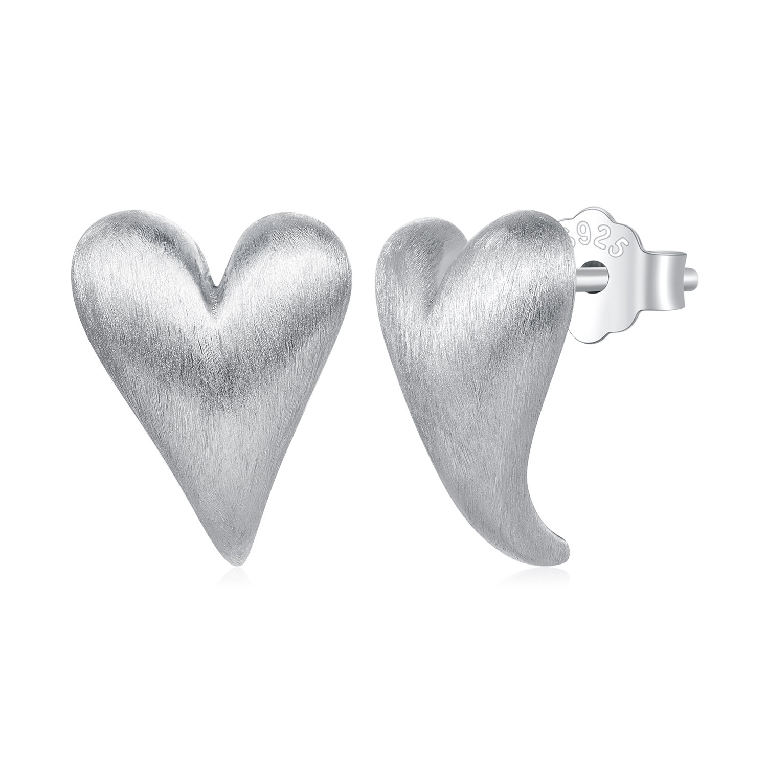 pandora style heart shaped studs earrings bse916!