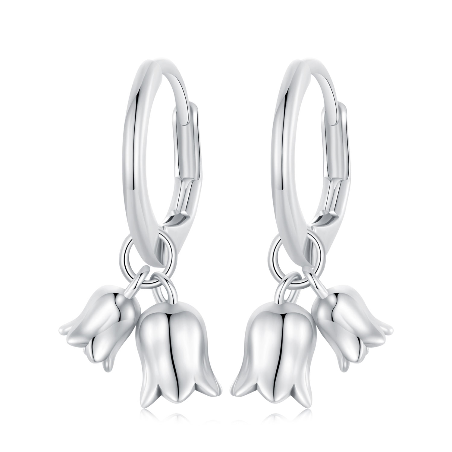 pandora style lily of the valley hoop earrings bse909