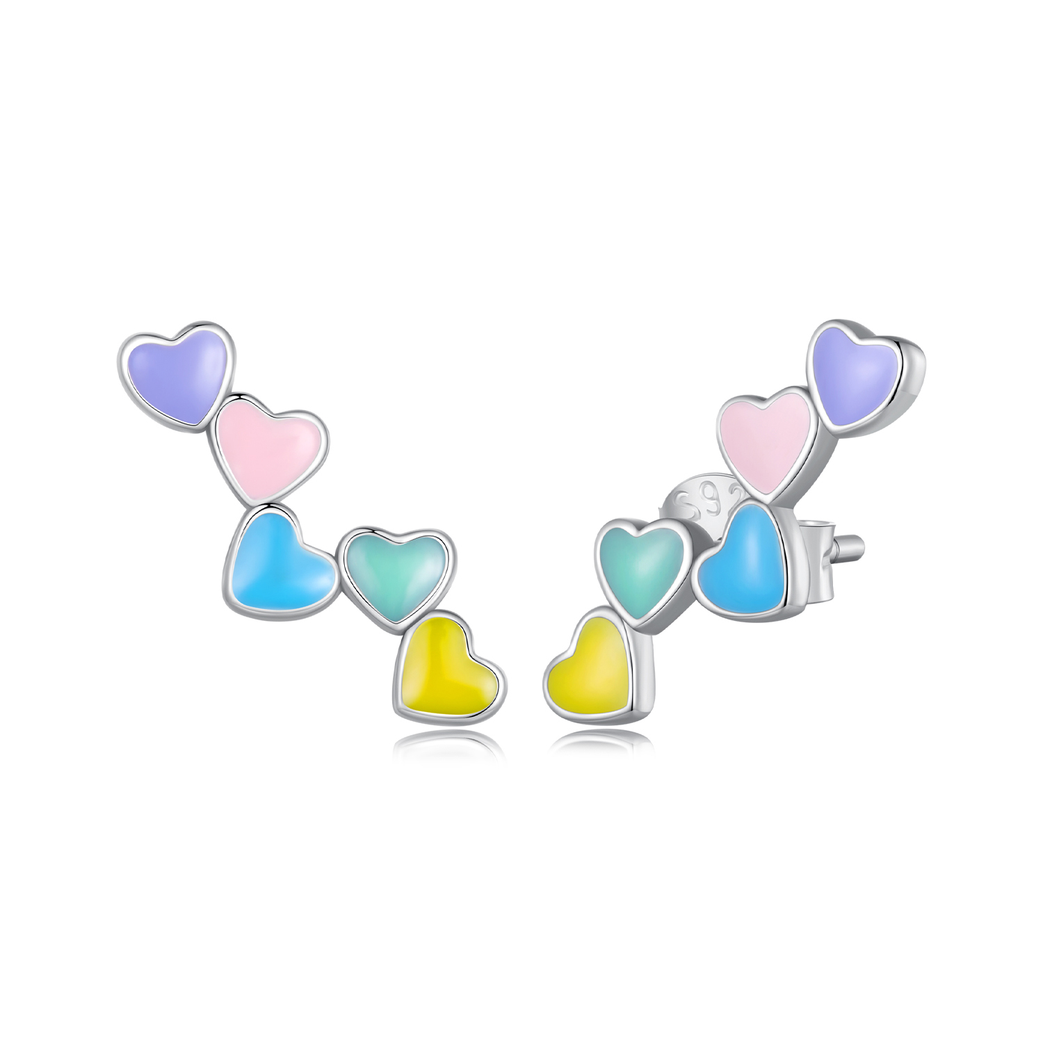 pandora style love colorful studs earrings sce1638