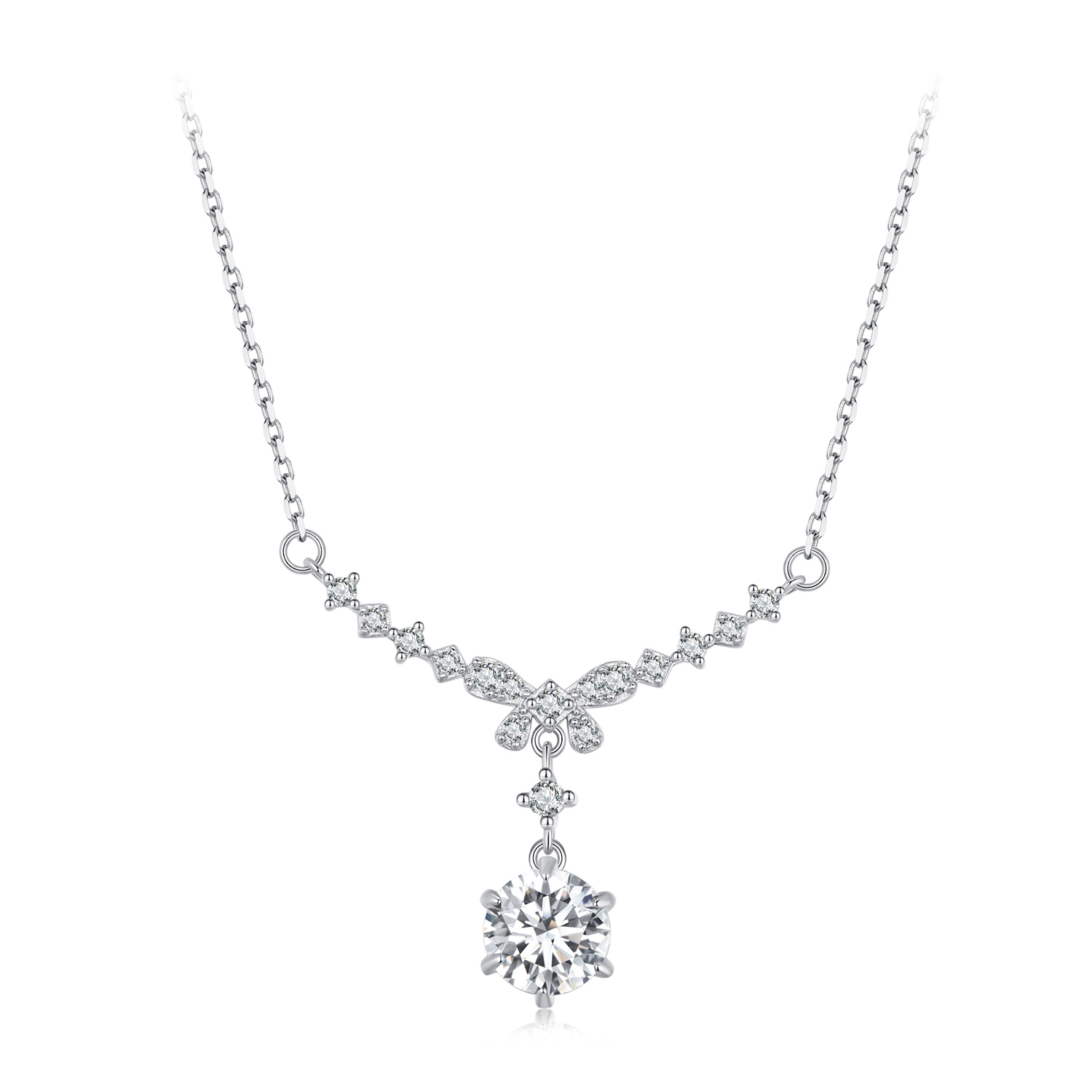 pandora style moissanite necklace comes with one certificate msn020