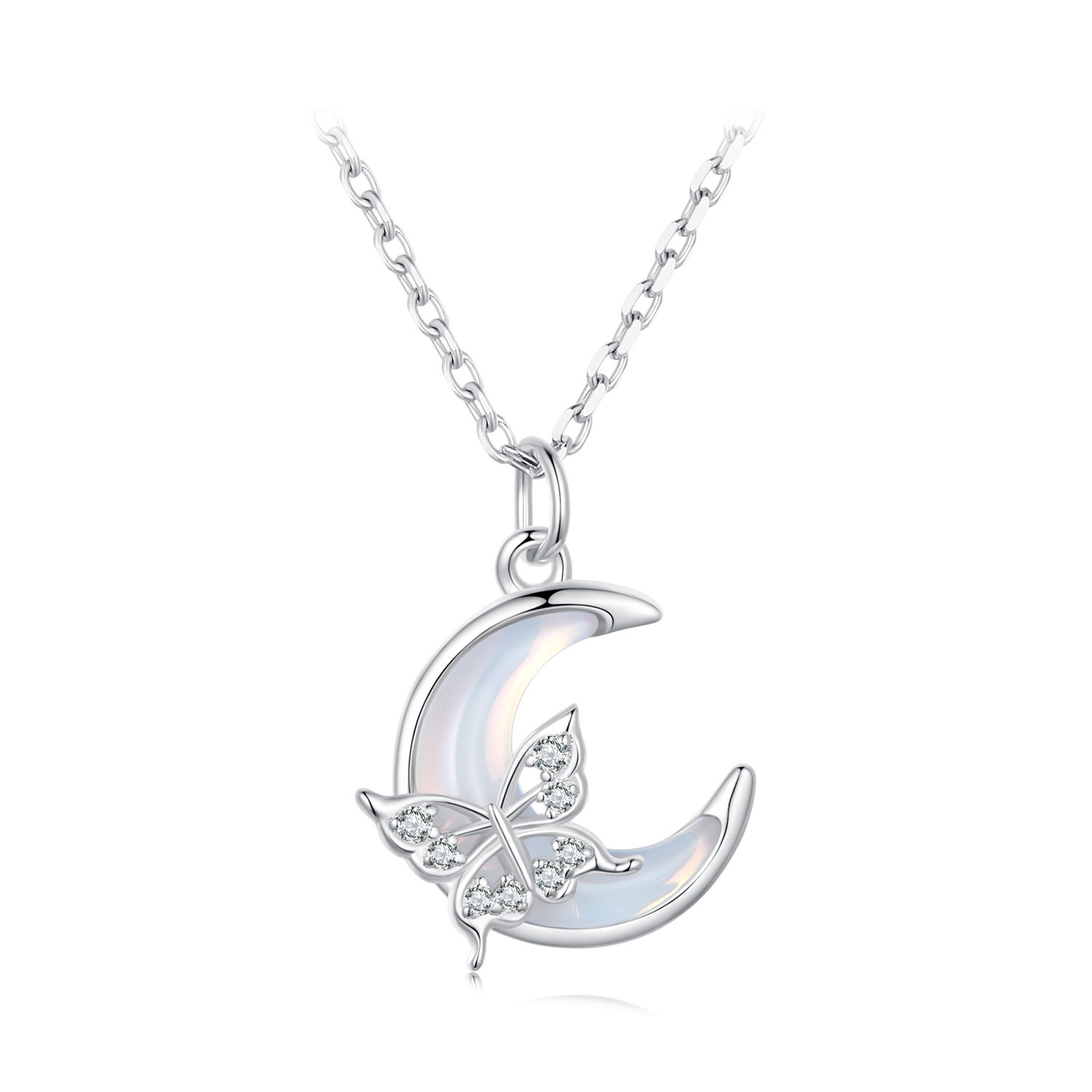 pandora style moon butterfly necklace bsn353
