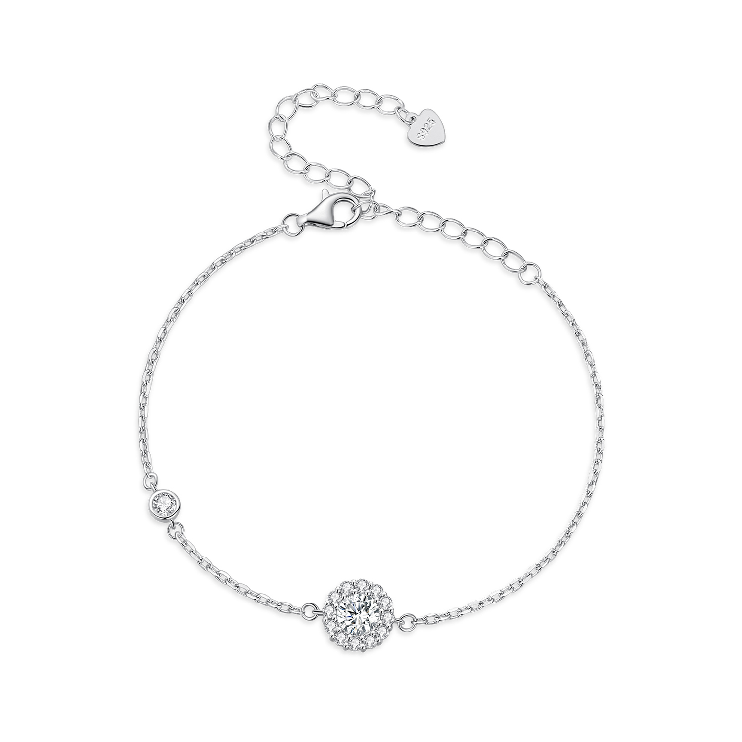 pandora style one carat simple bracelet with one certificate msb007