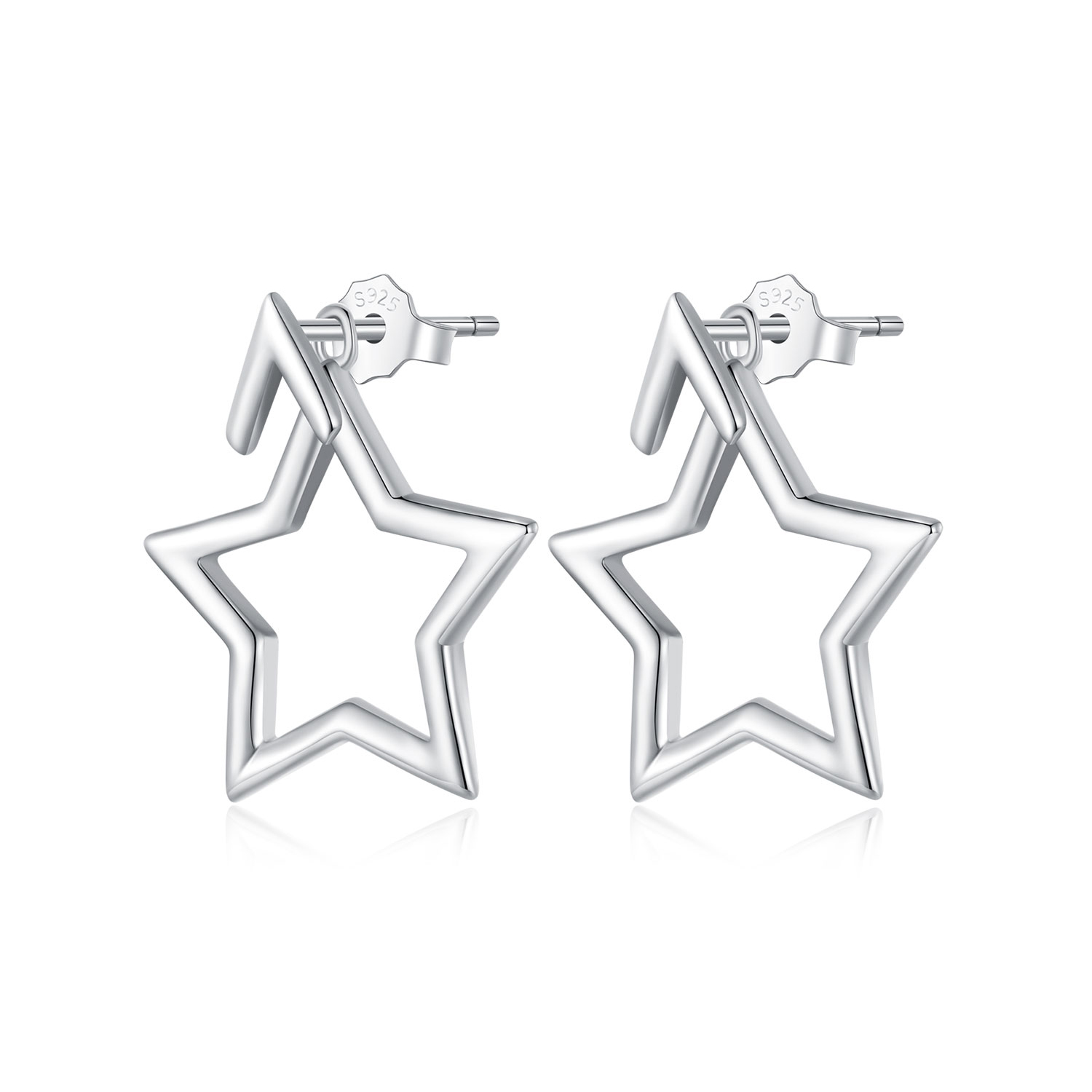 pandora style pentagram studs earrings bse901