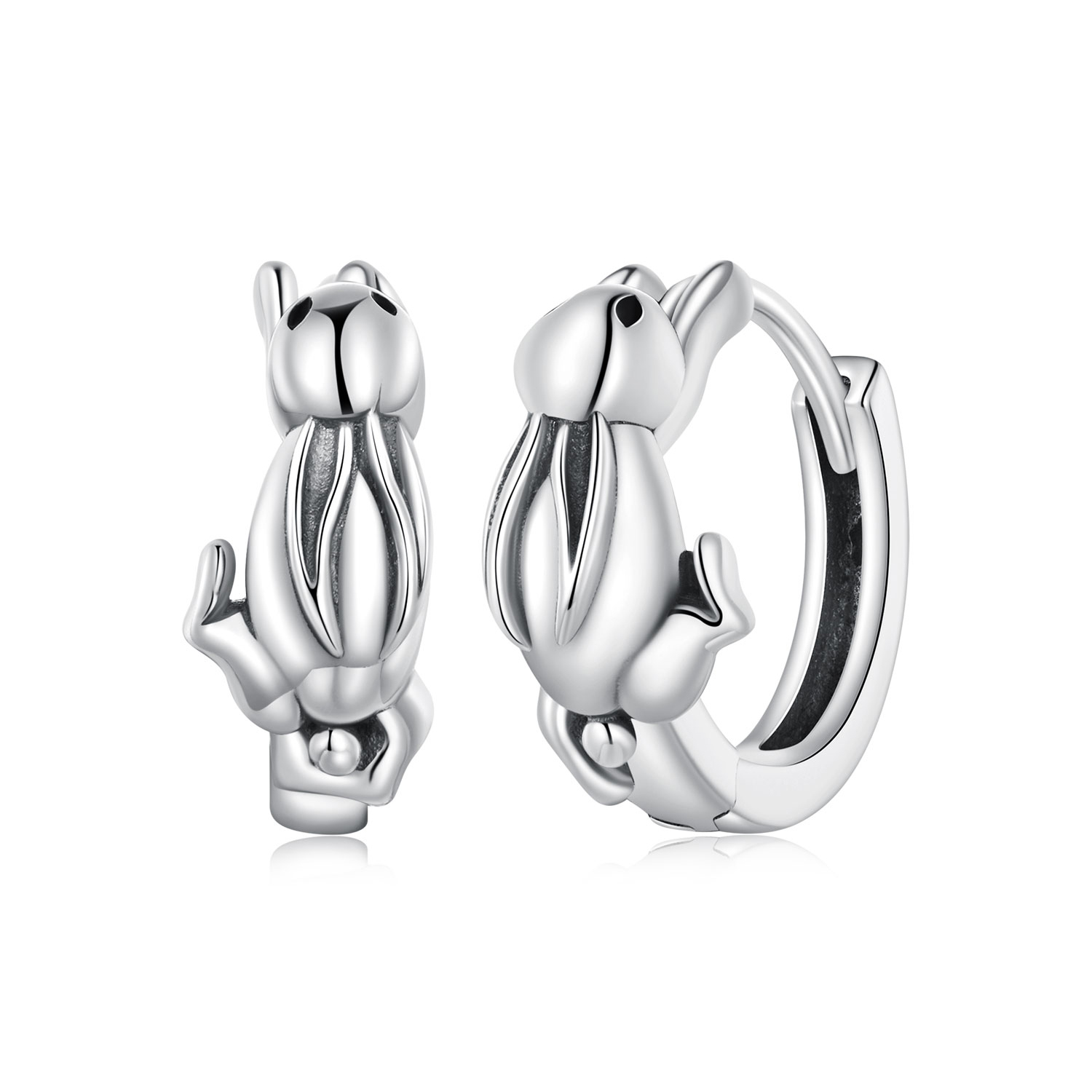pandora style rabbit hoop earrings sce1616