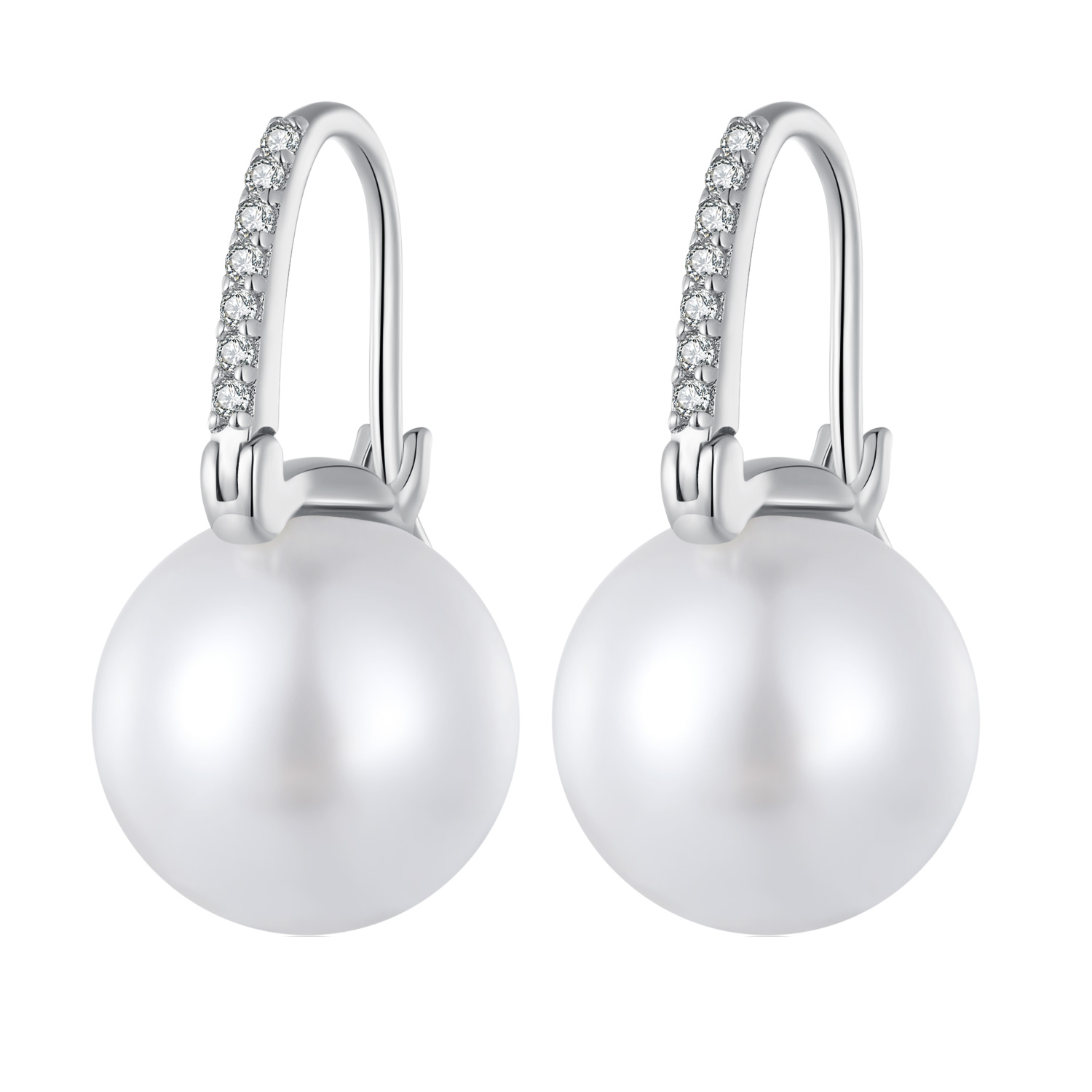 pandora style simple shell beads hoop earrings sce1583
