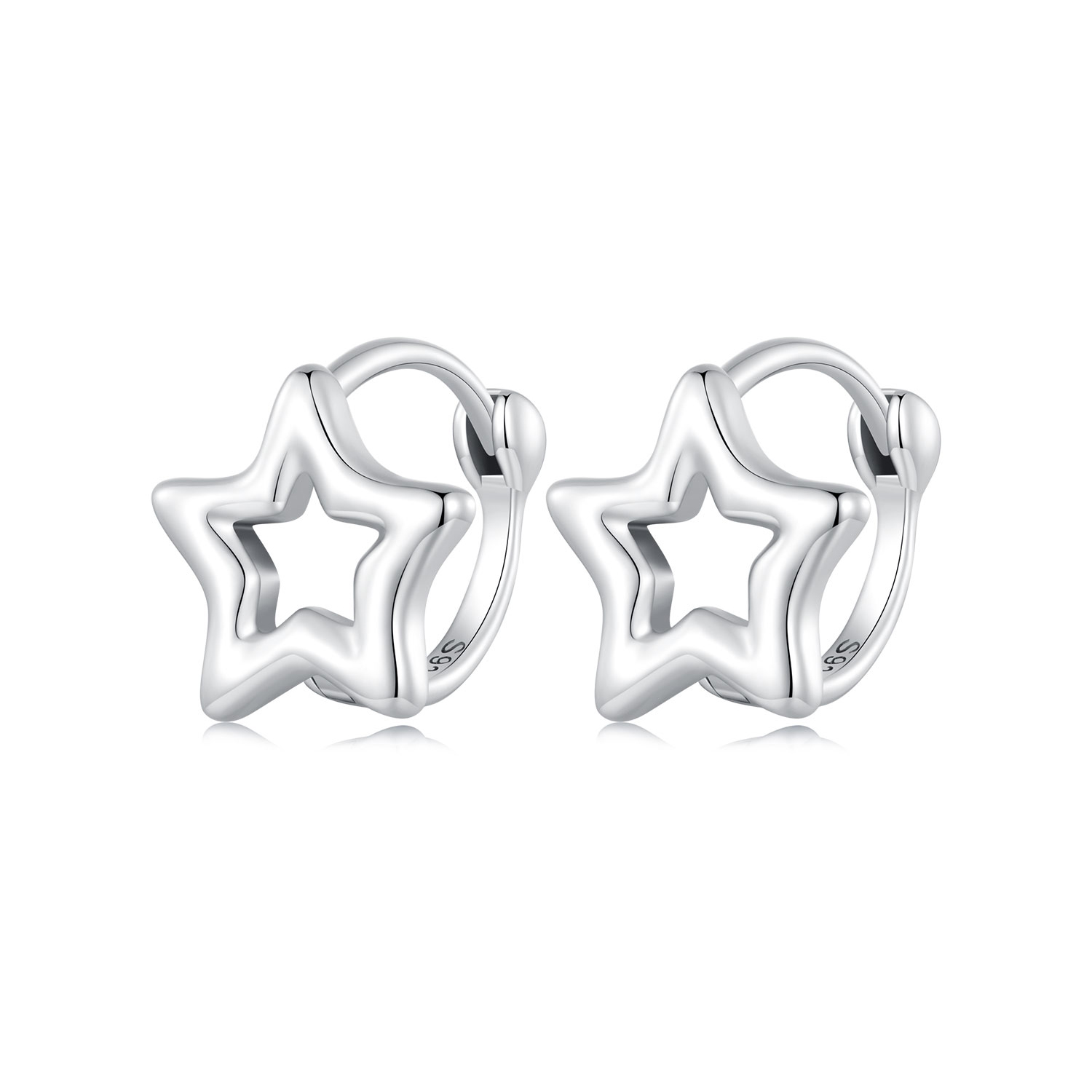 pandora style star hoop earrings bse896