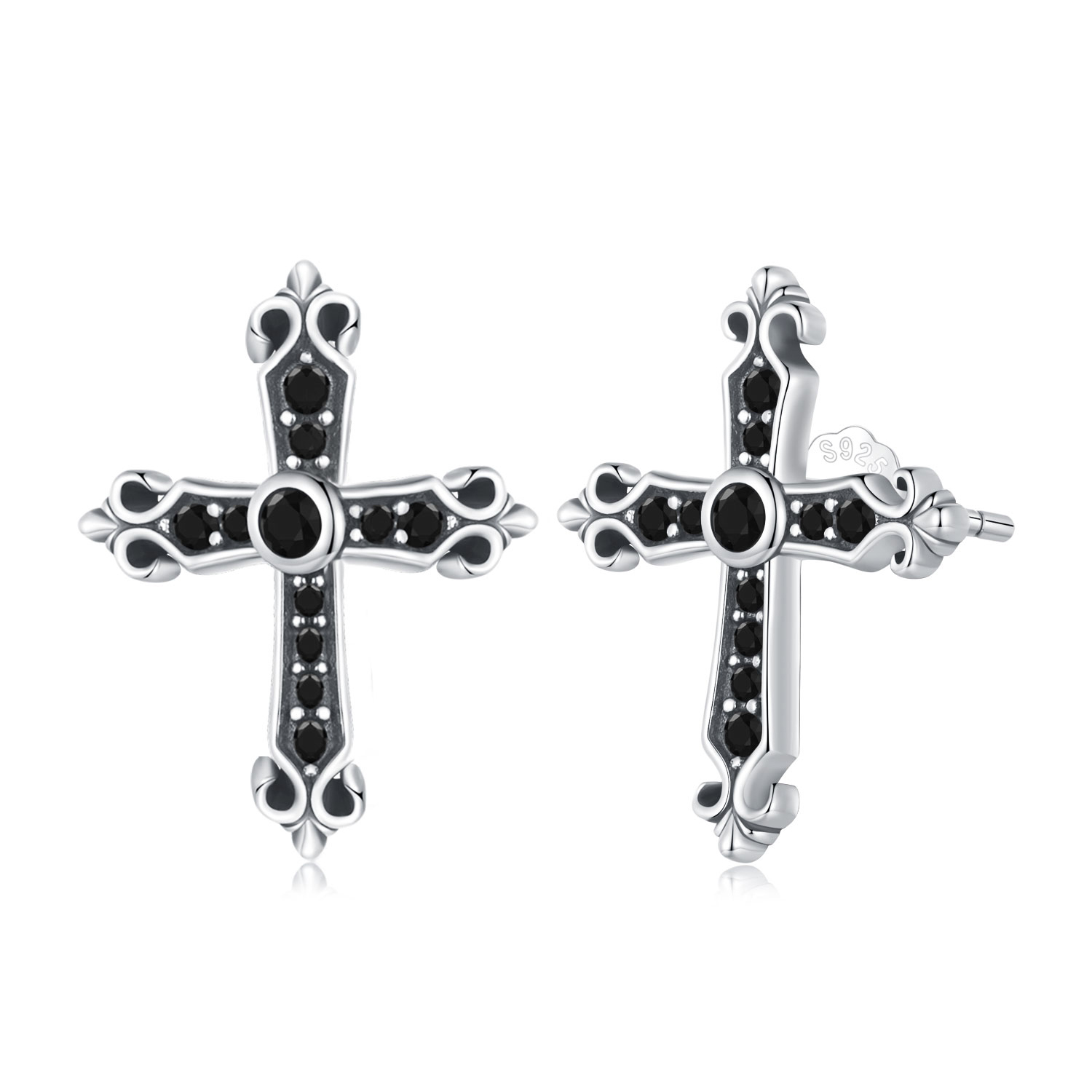 pandora style vintage cross studs earrings sce1655