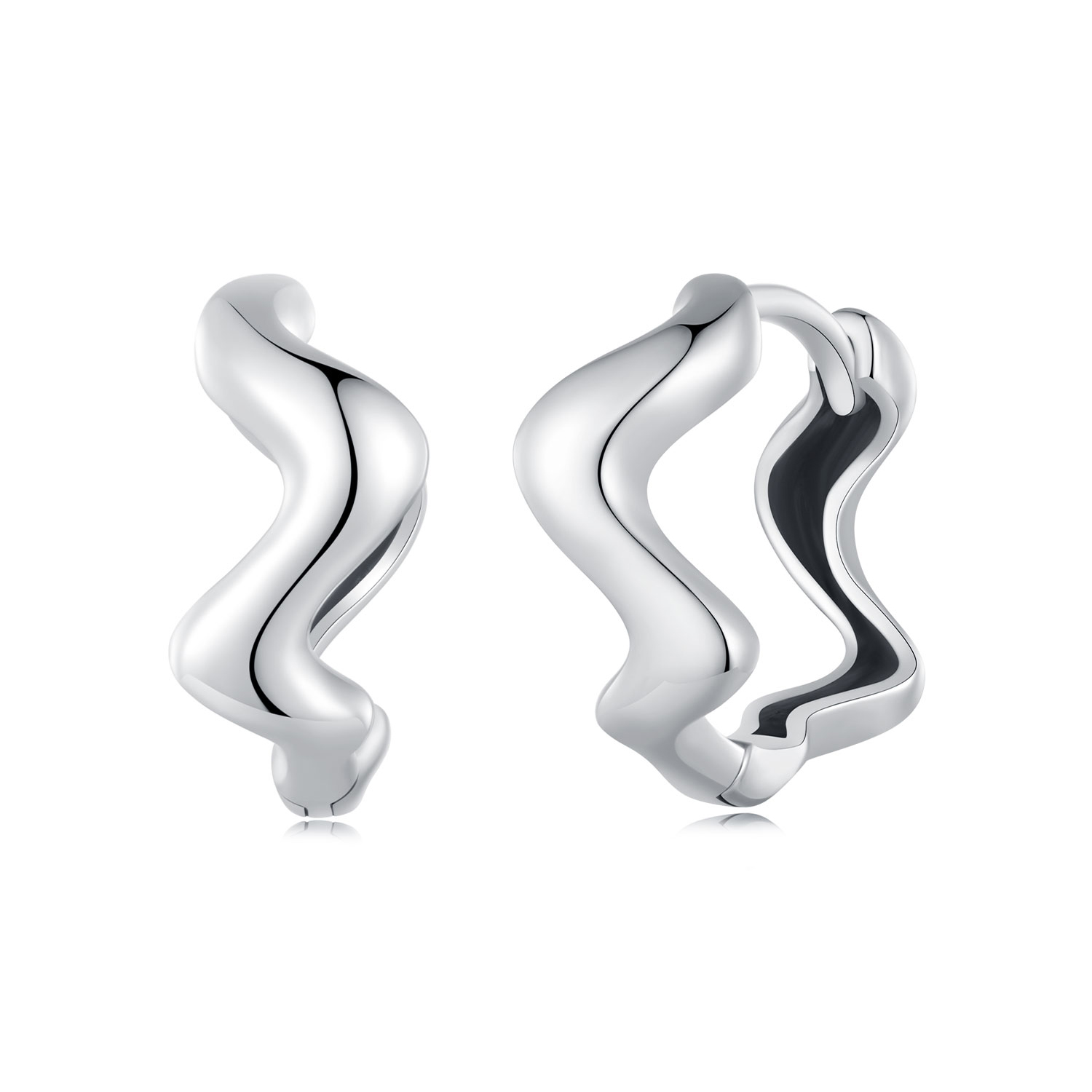 pandora style wave hoop earrings sce1624