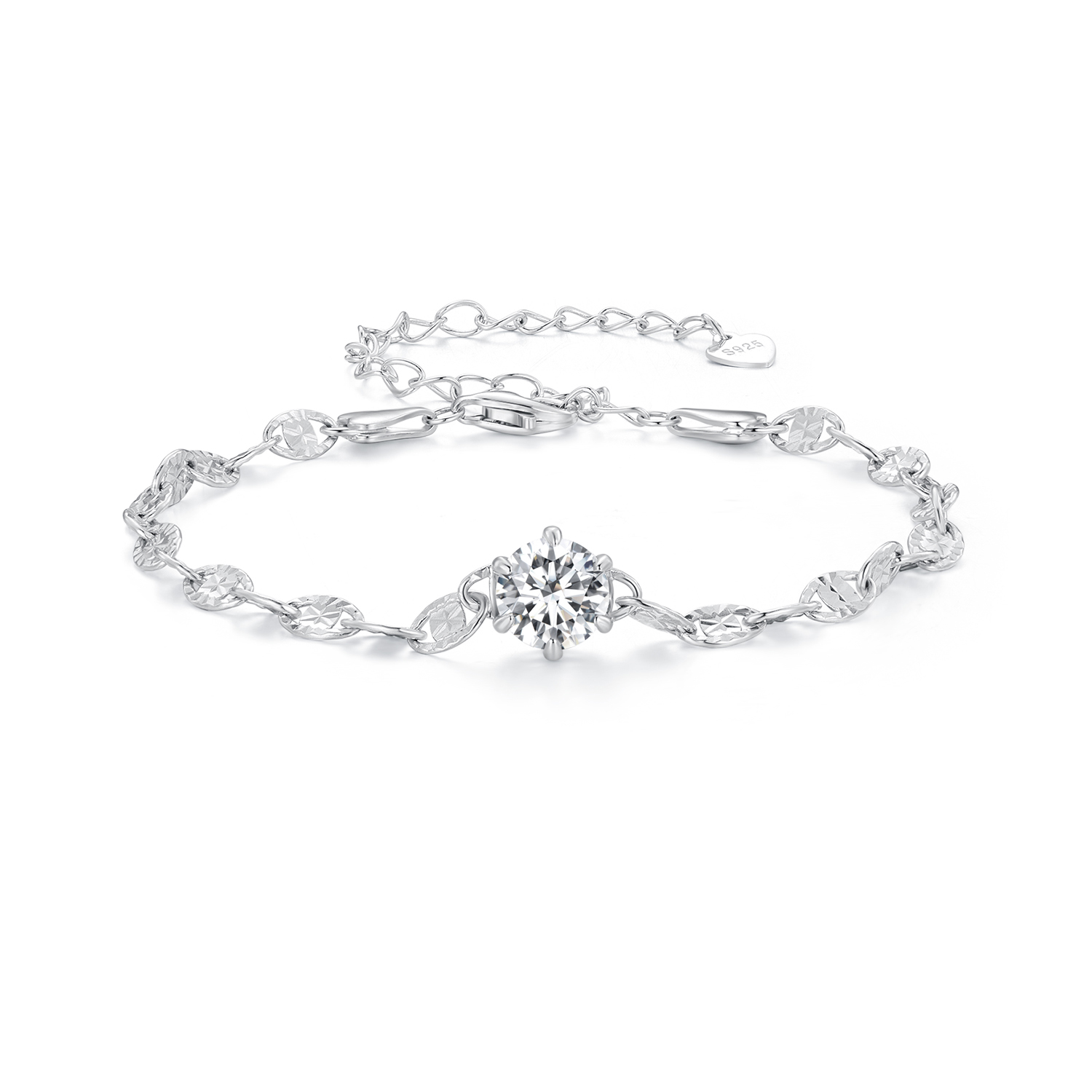 pandora style zircon fine sparkle chain bracelet bsb142