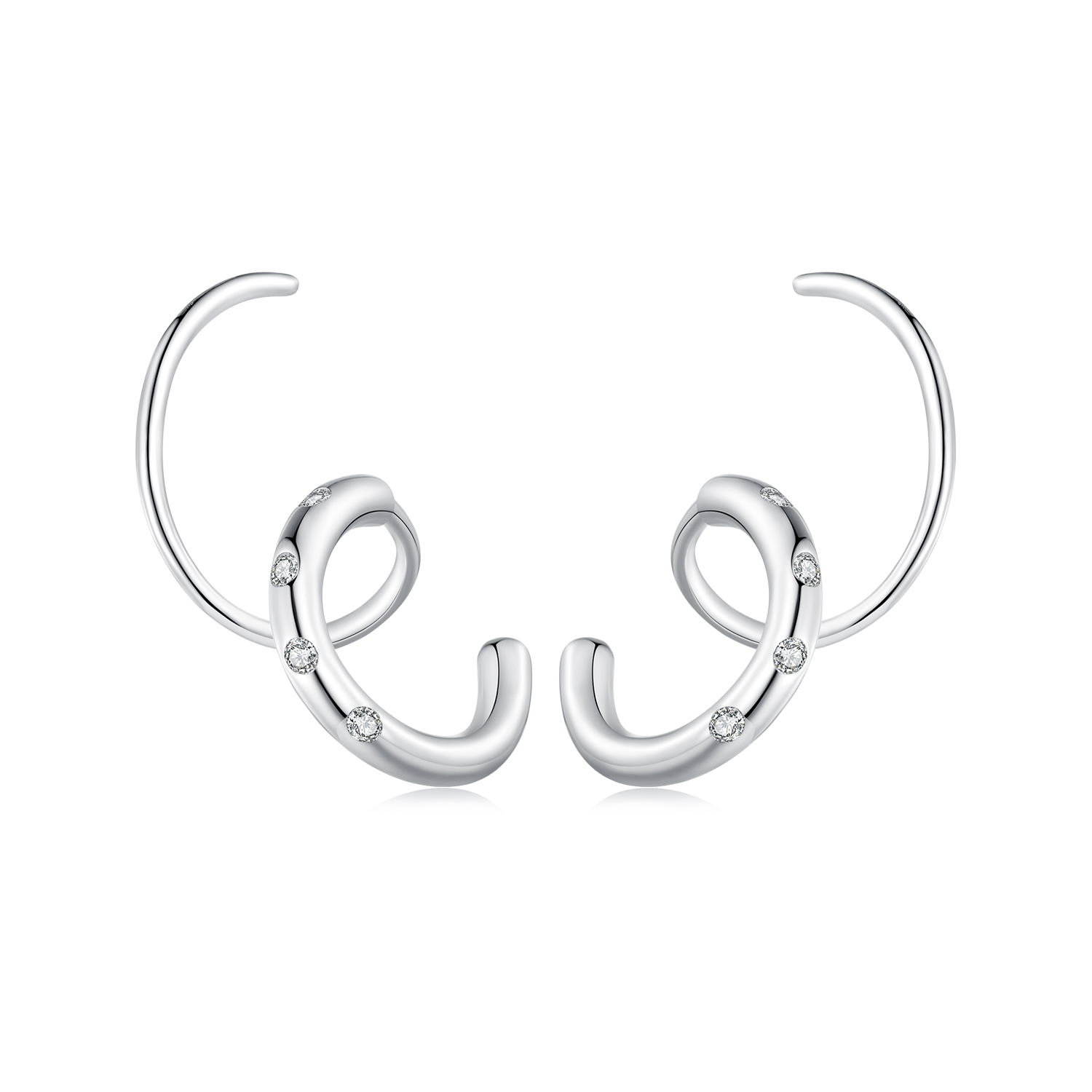 pandora inspired double hoop stud earrings sce1652