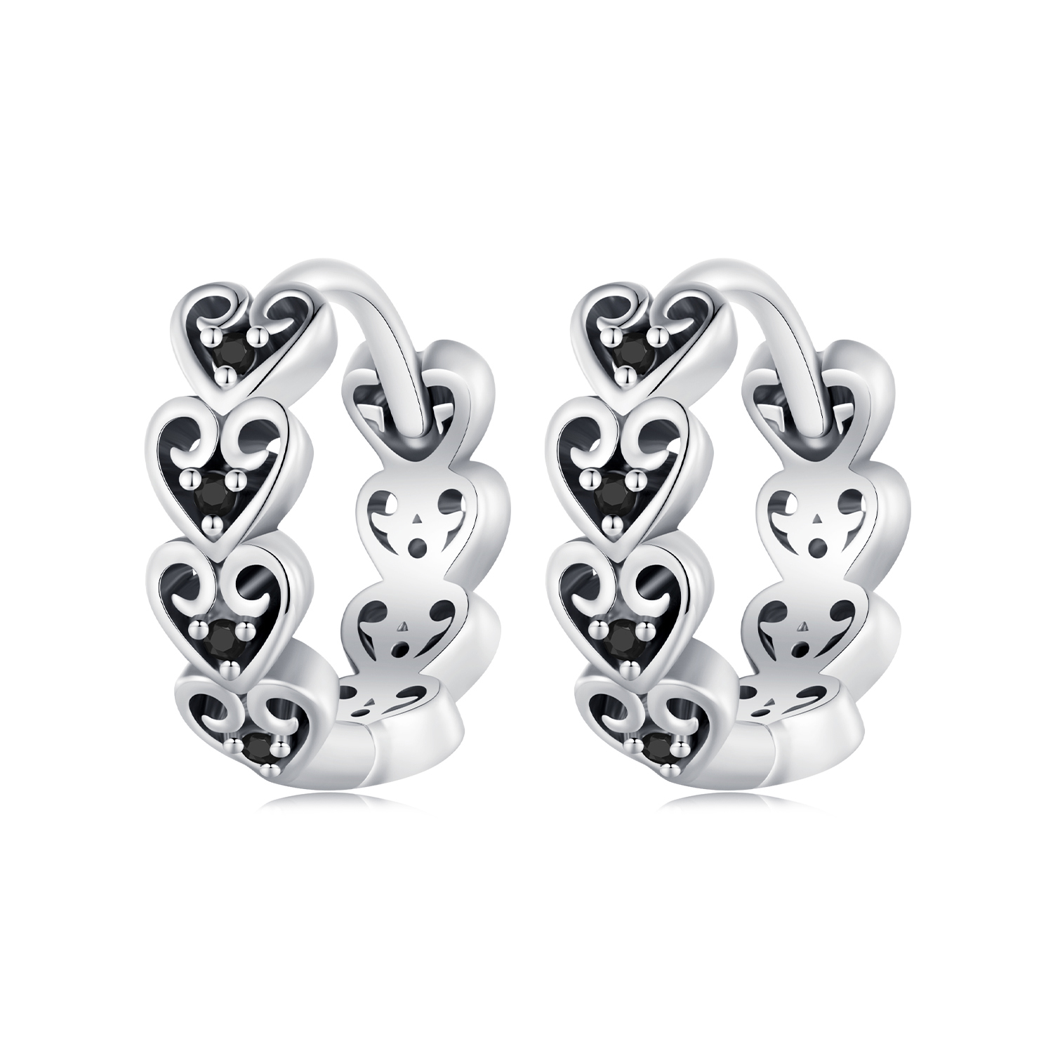 pandora inspired heart shaped hoop earrings sce1613