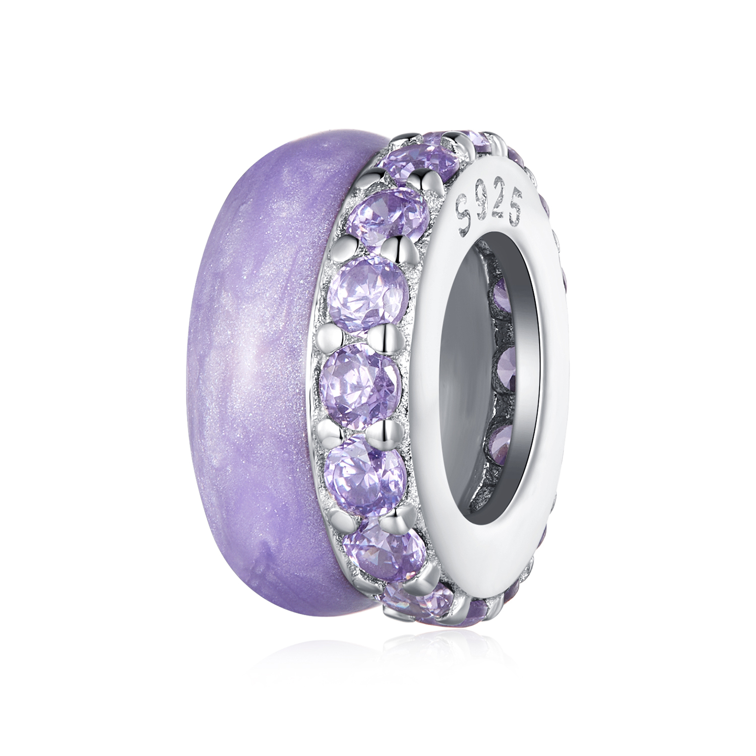 pandora style purple double layer silicone spacer bsc883 vt