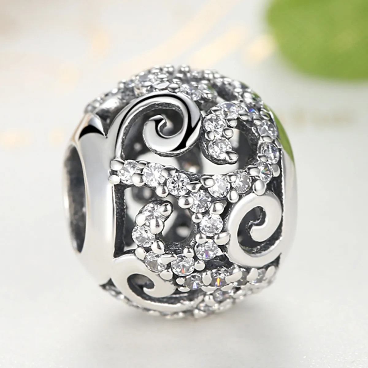 Silver Pavé Charm - PANDORA Style - SCC021